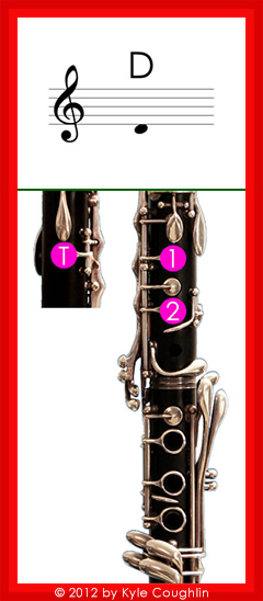 Clarinet fingering for low D