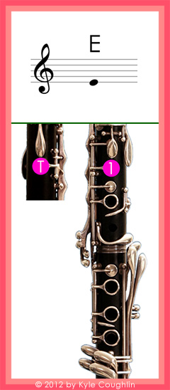 Clarinet fingering for middle E