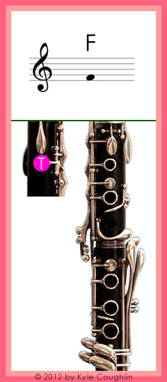 Clarinet fingering for low F